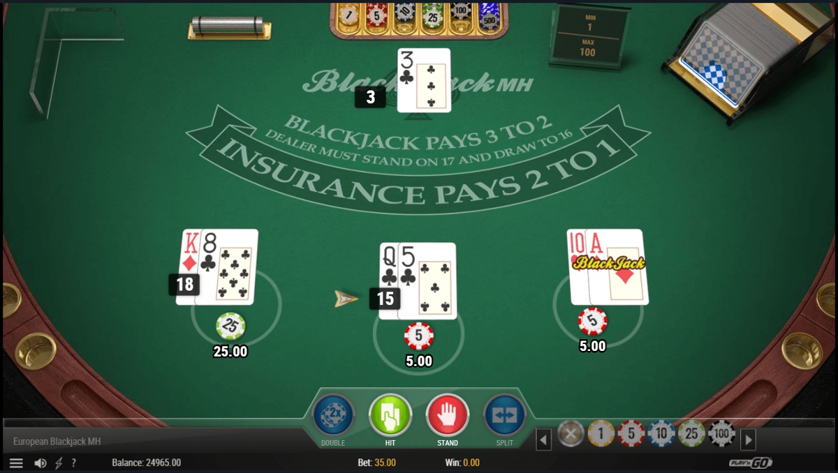 Blackjack im Online-Casino.